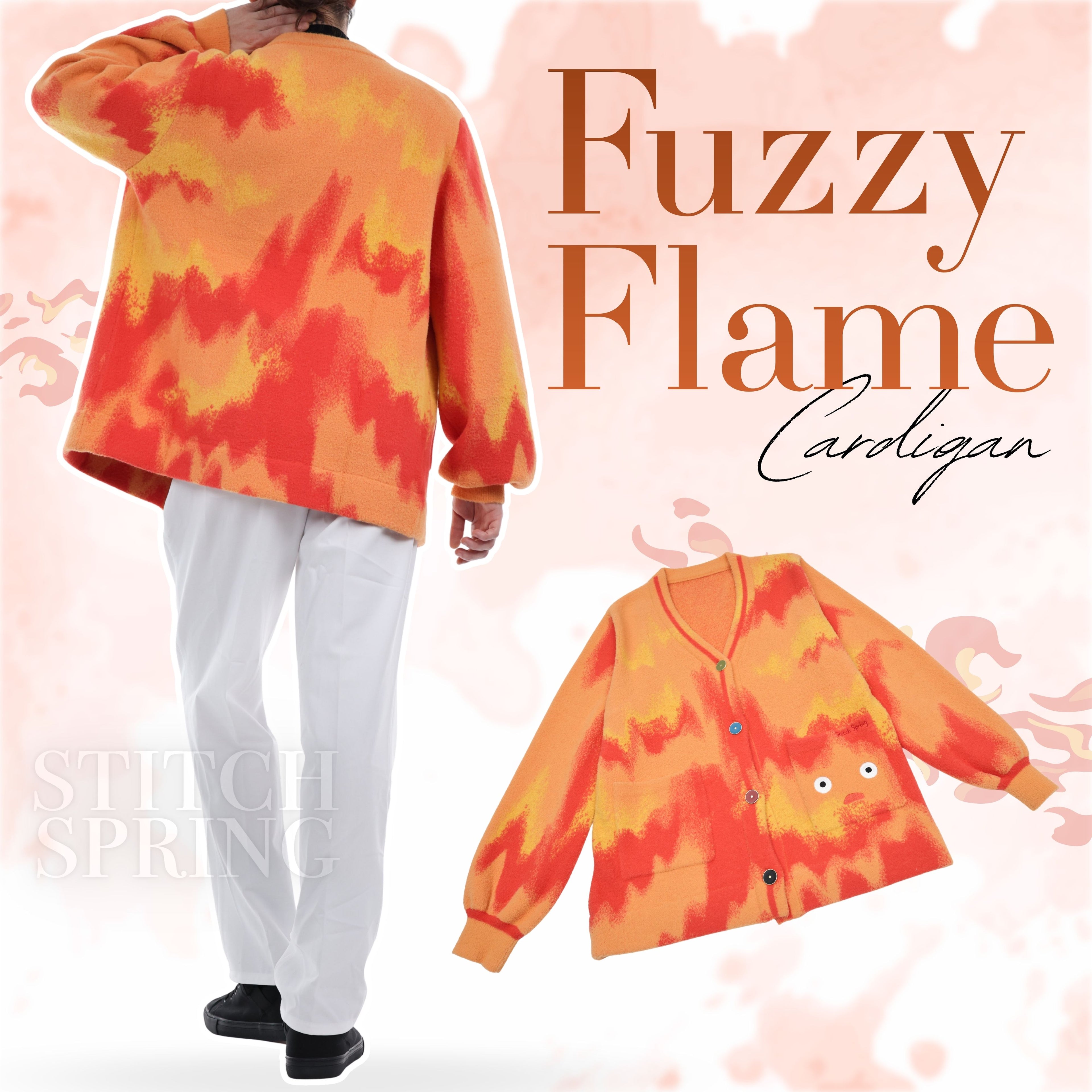 Fuzzy Flame Cardigan Preorder