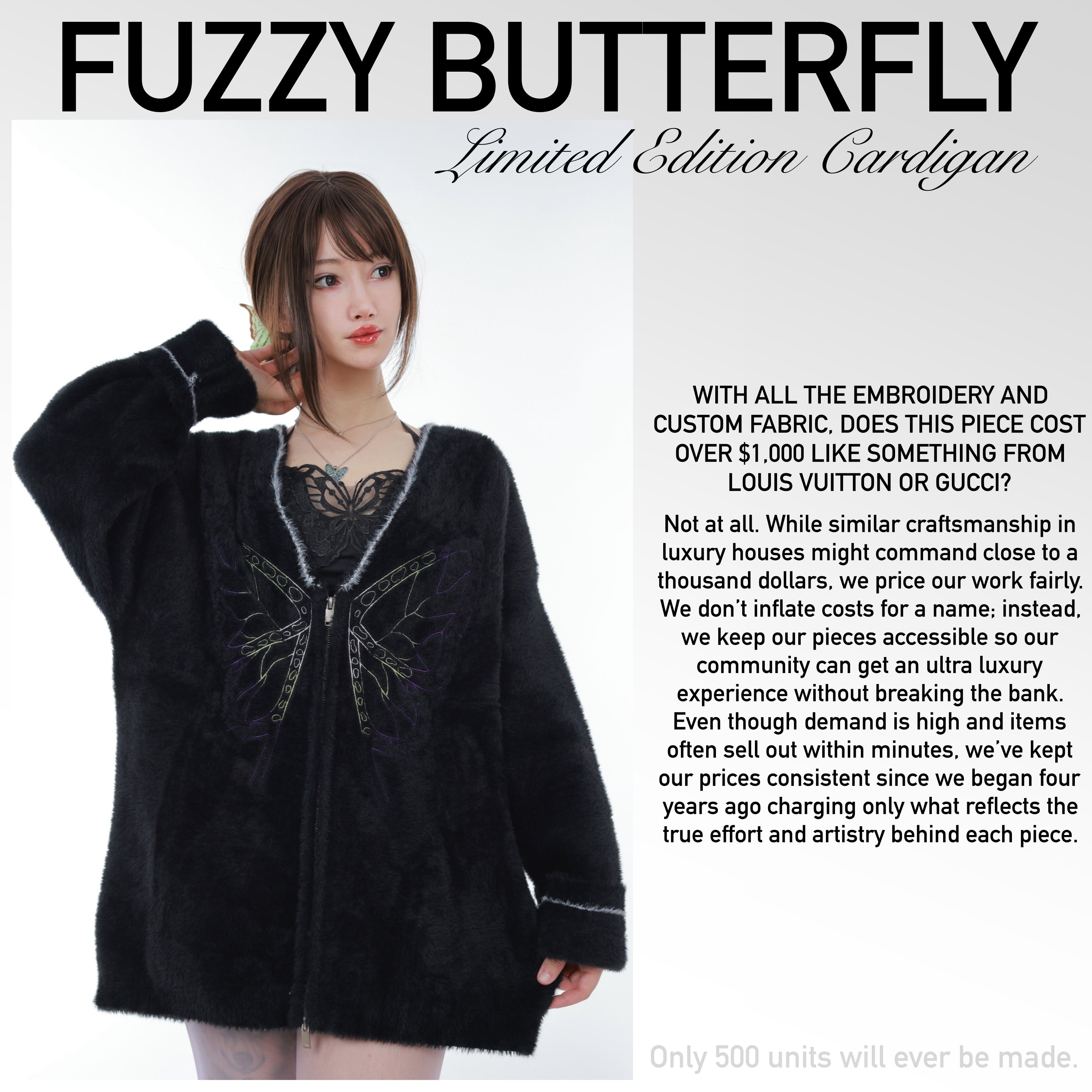 Fuzzy Butterfly Cardigan Preorder