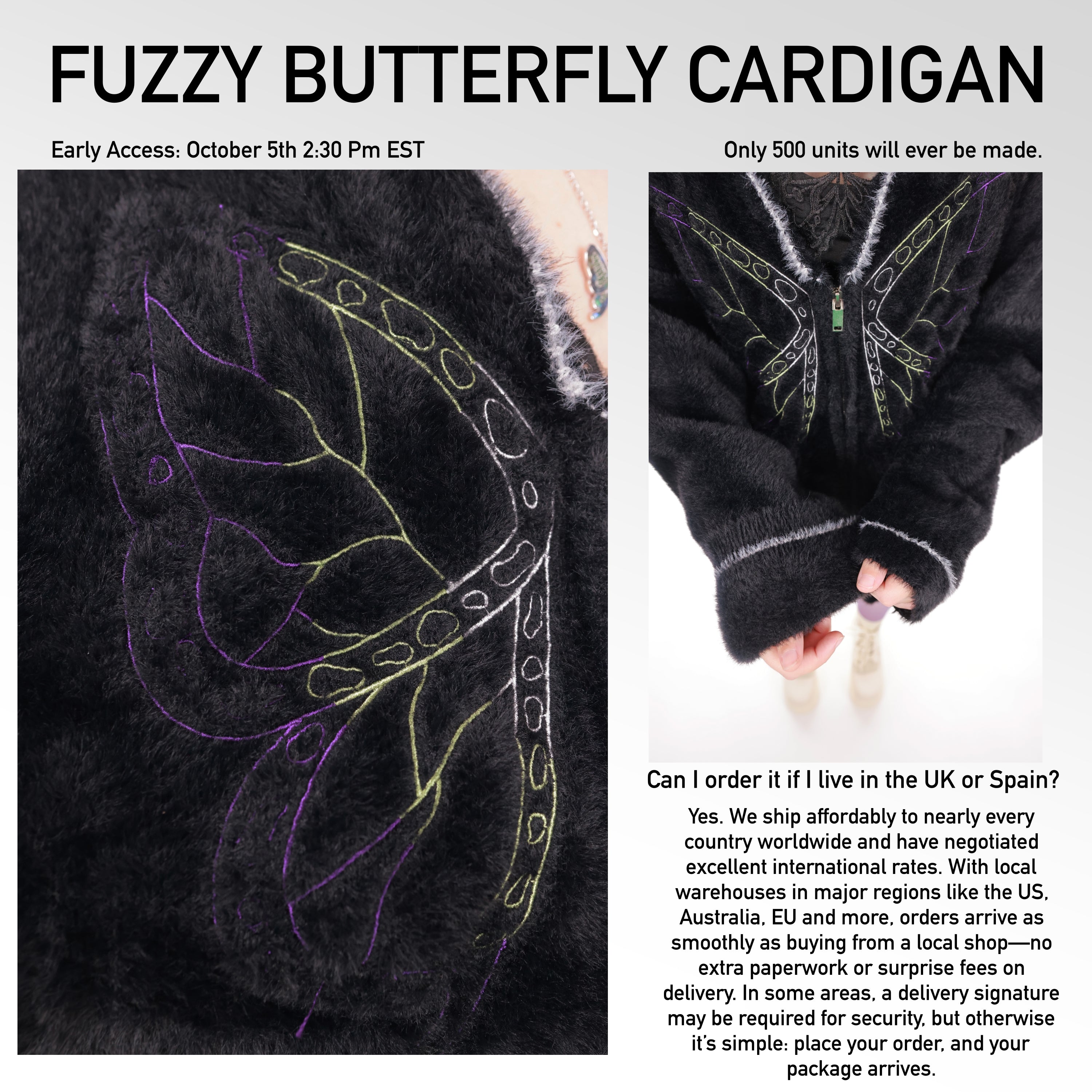 Fuzzy Butterfly Cardigan Preorder