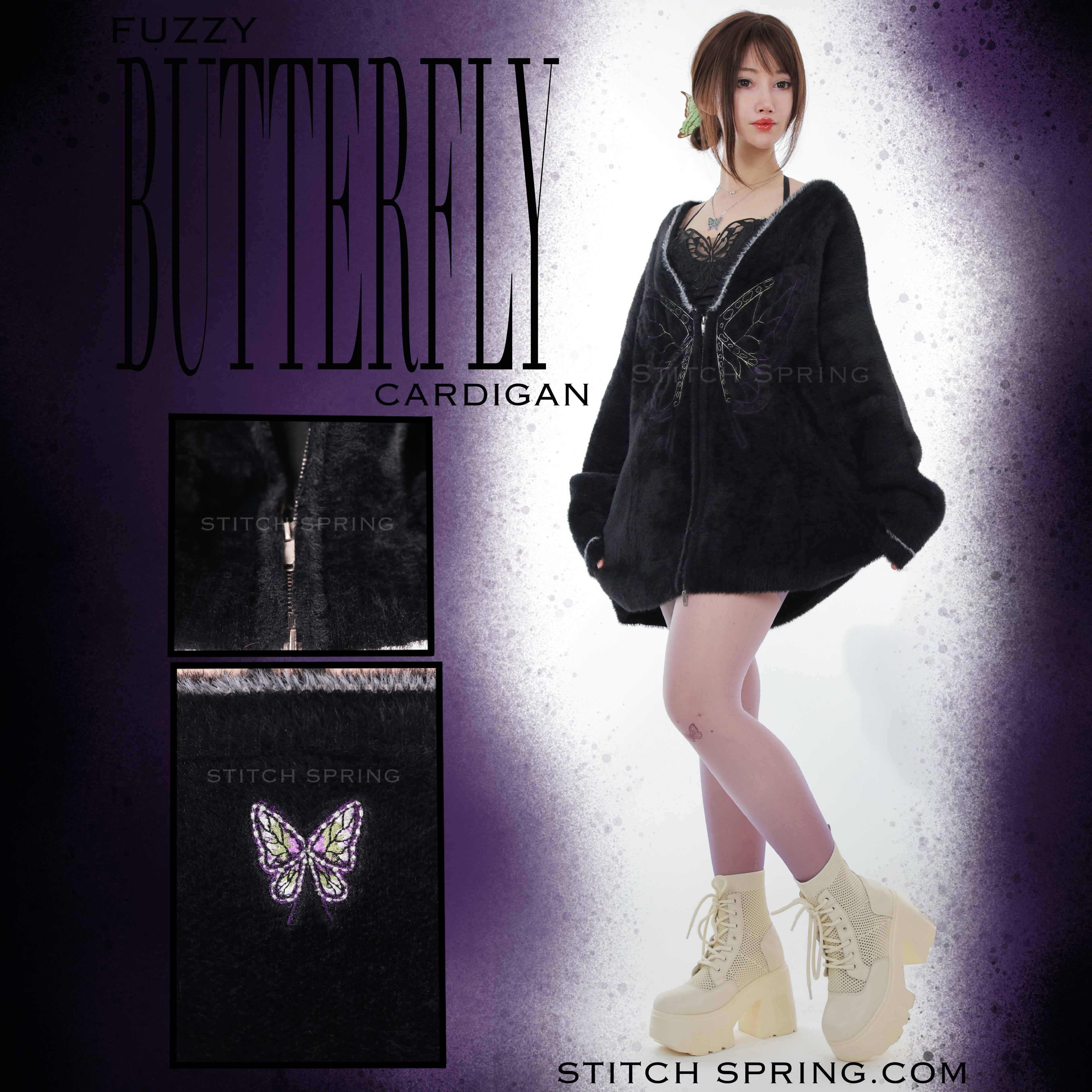 Fuzzy Butterfly Cardigan Preorder