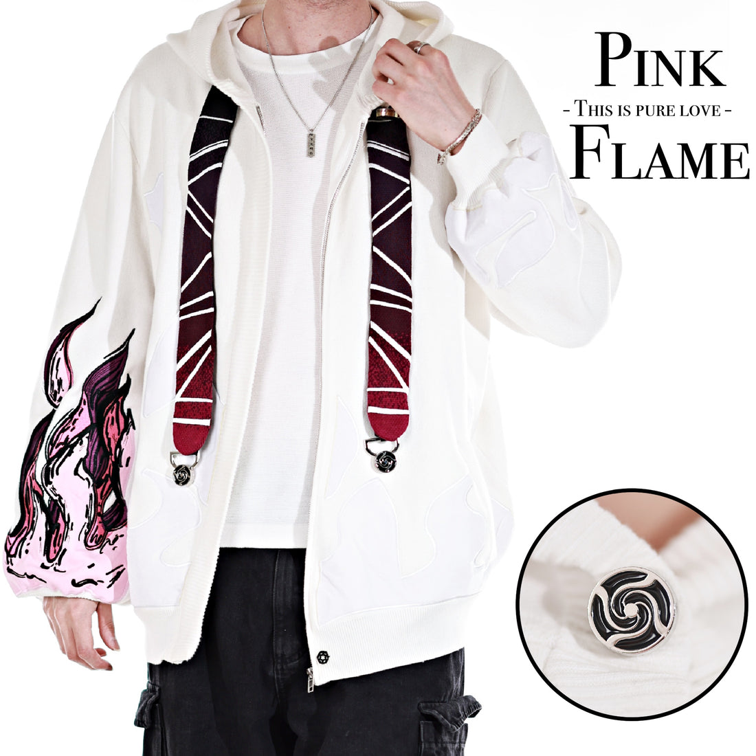 Pink Flame Zipper Hoodie V2 Preorder