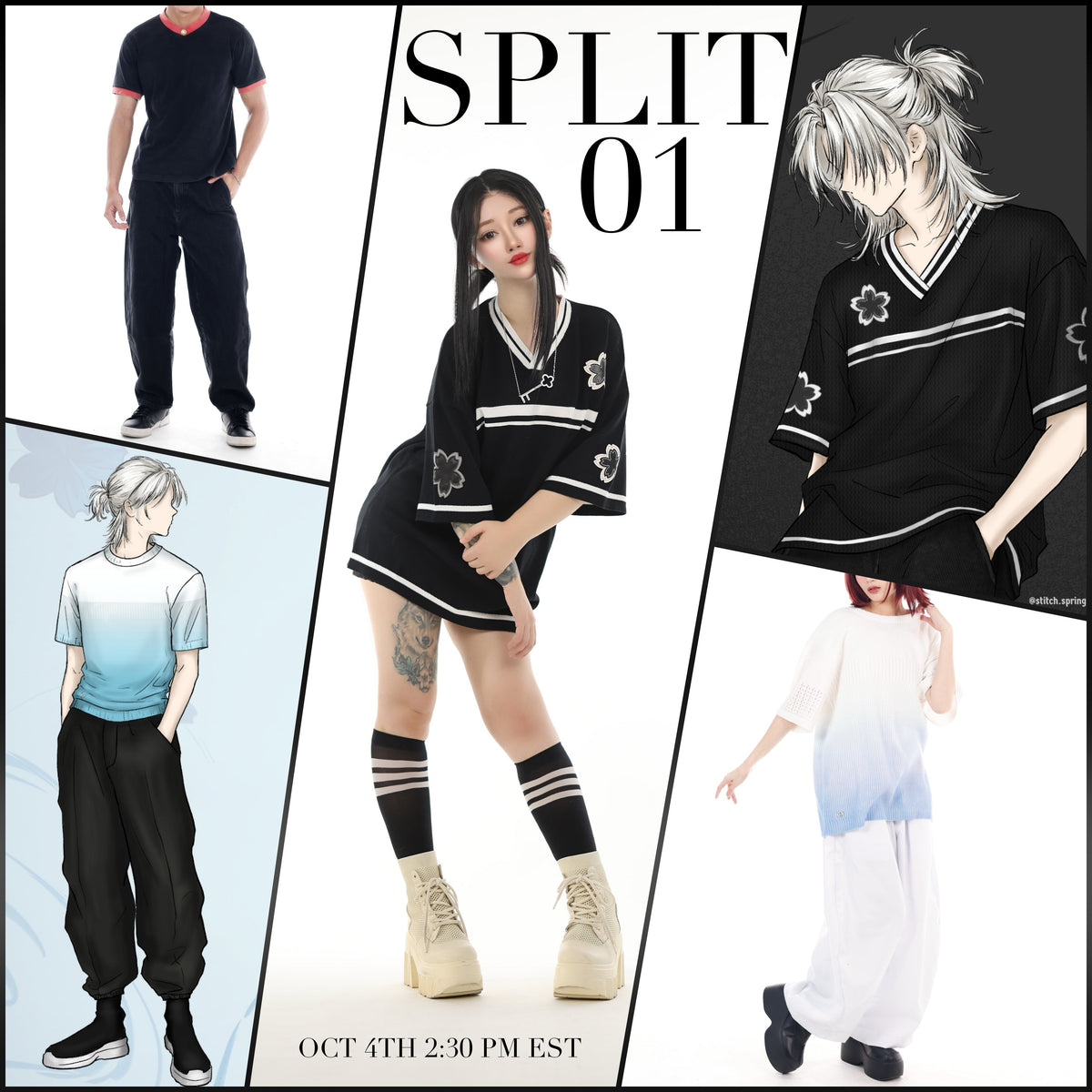 Split 01 Collection - Red Collar Tee