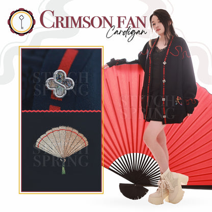 Crimson Fan Cardigan Preorder