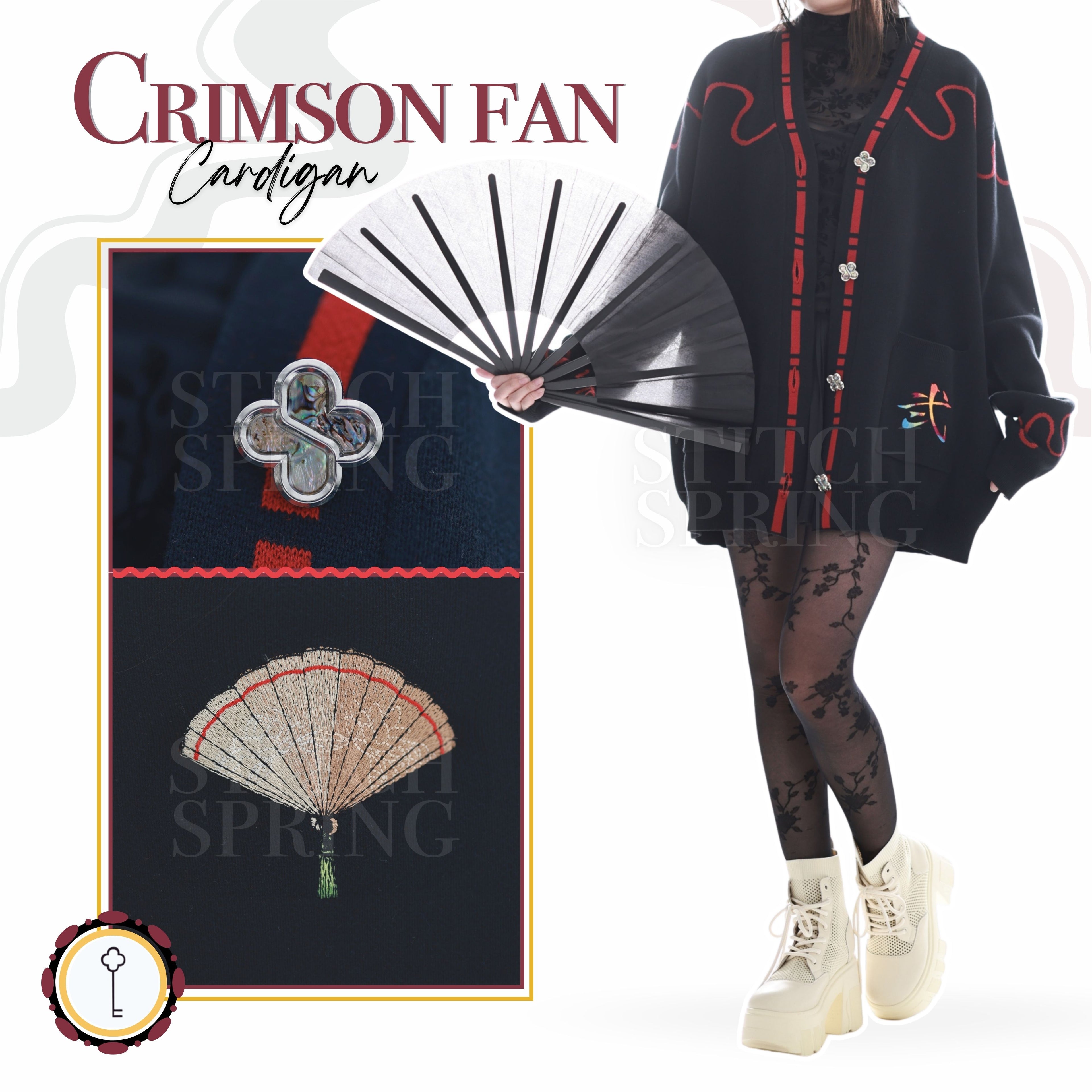 Crimson Fan Cardigan Preorder