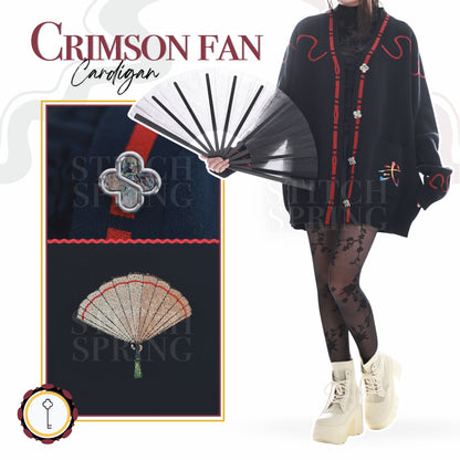 Crimson Fan Cardigan Preorder