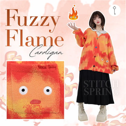 Fuzzy Flame Cardigan Preorder