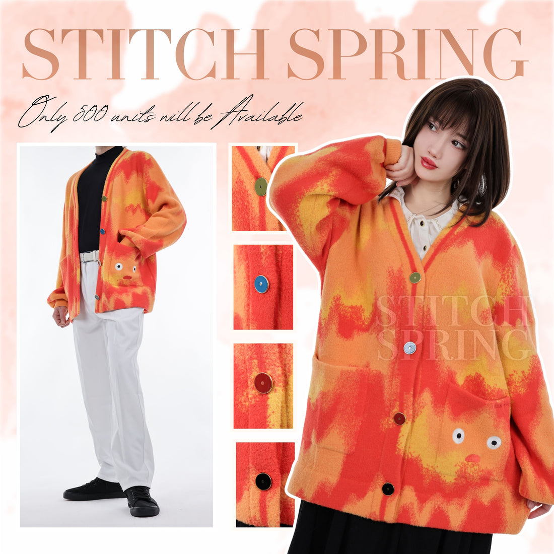 Fuzzy Flame Cardigan Preorder