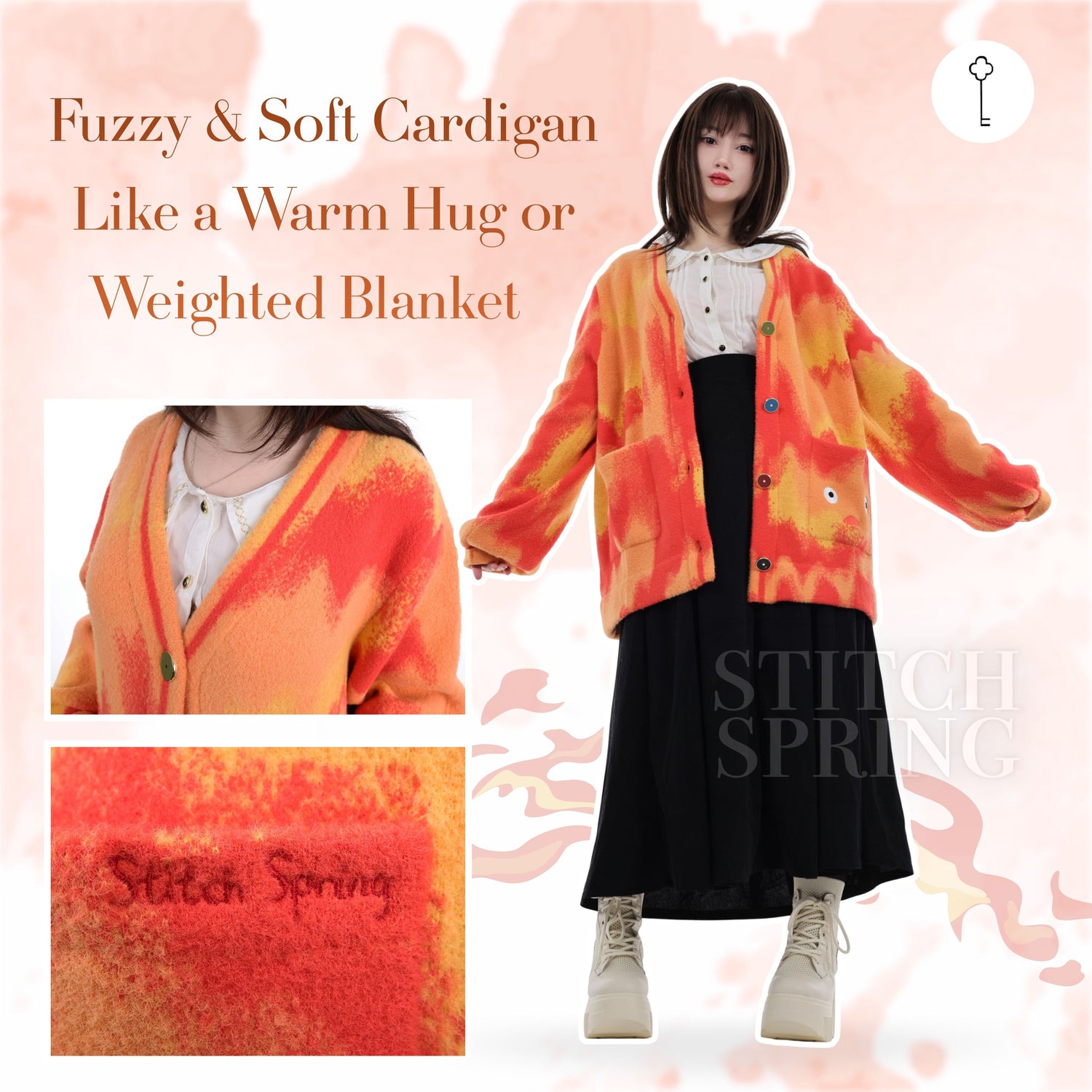 Fuzzy Flame Cardigan Preorder