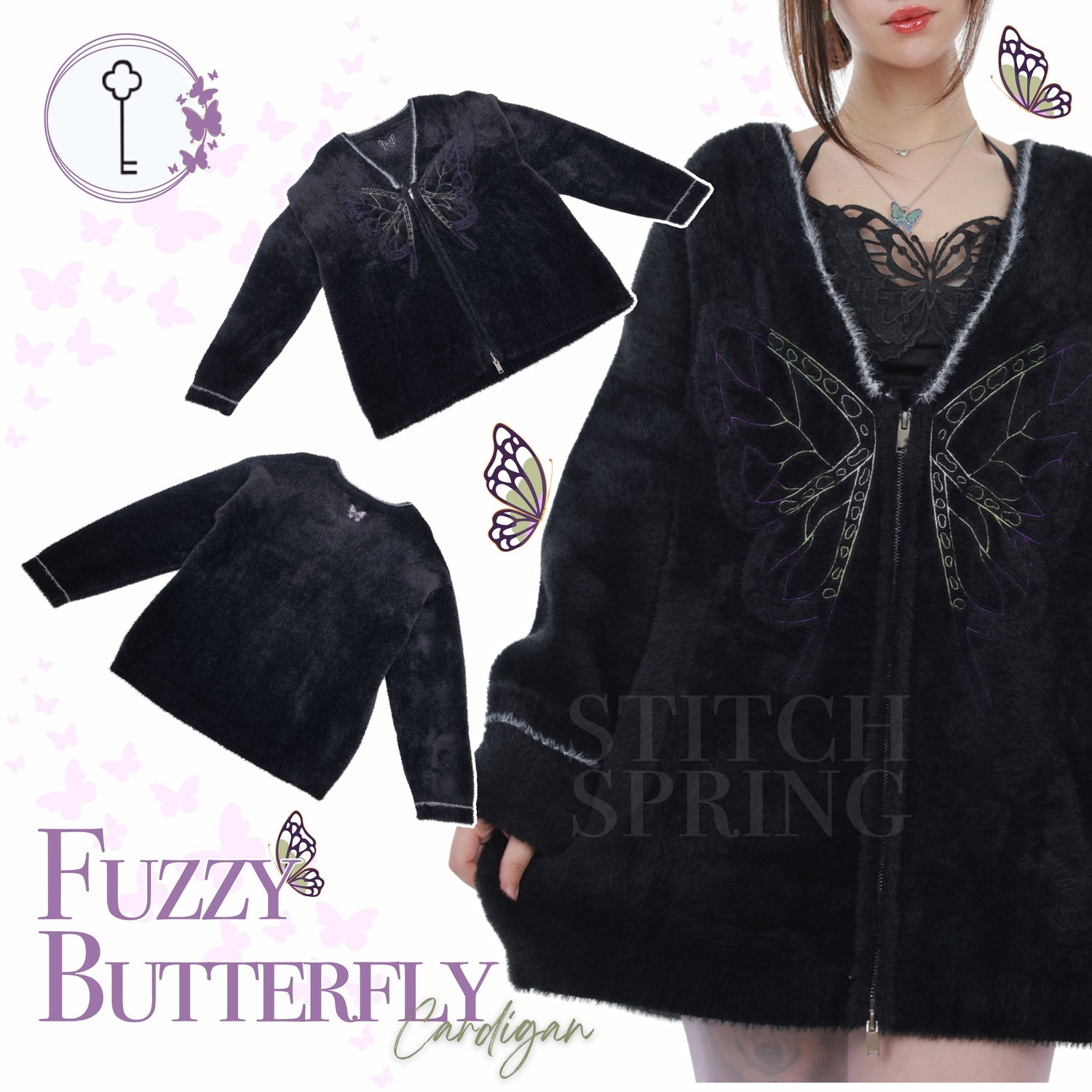 Fuzzy Butterfly Cardigan Preorder