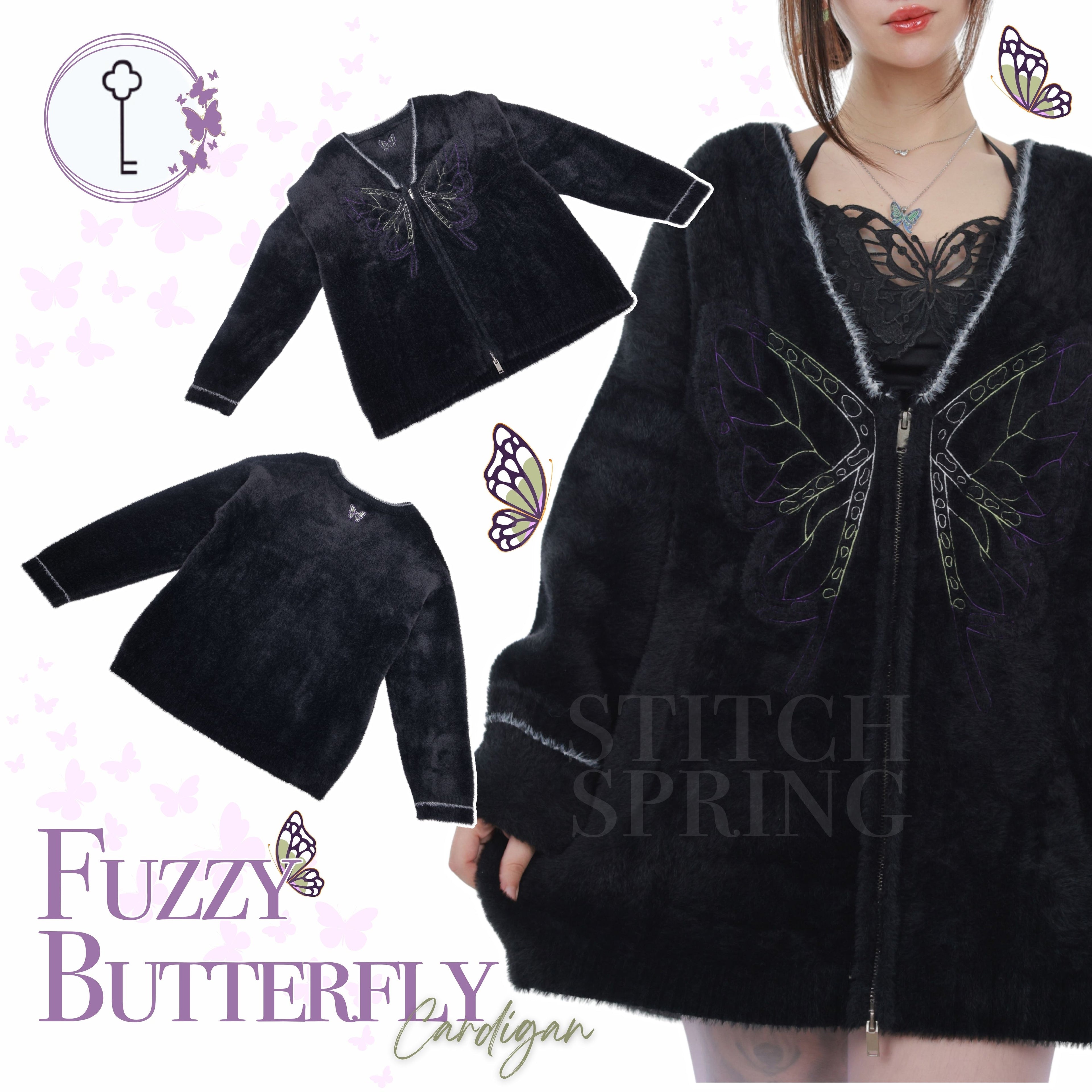 Fuzzy Butterfly Cardigan Preorder