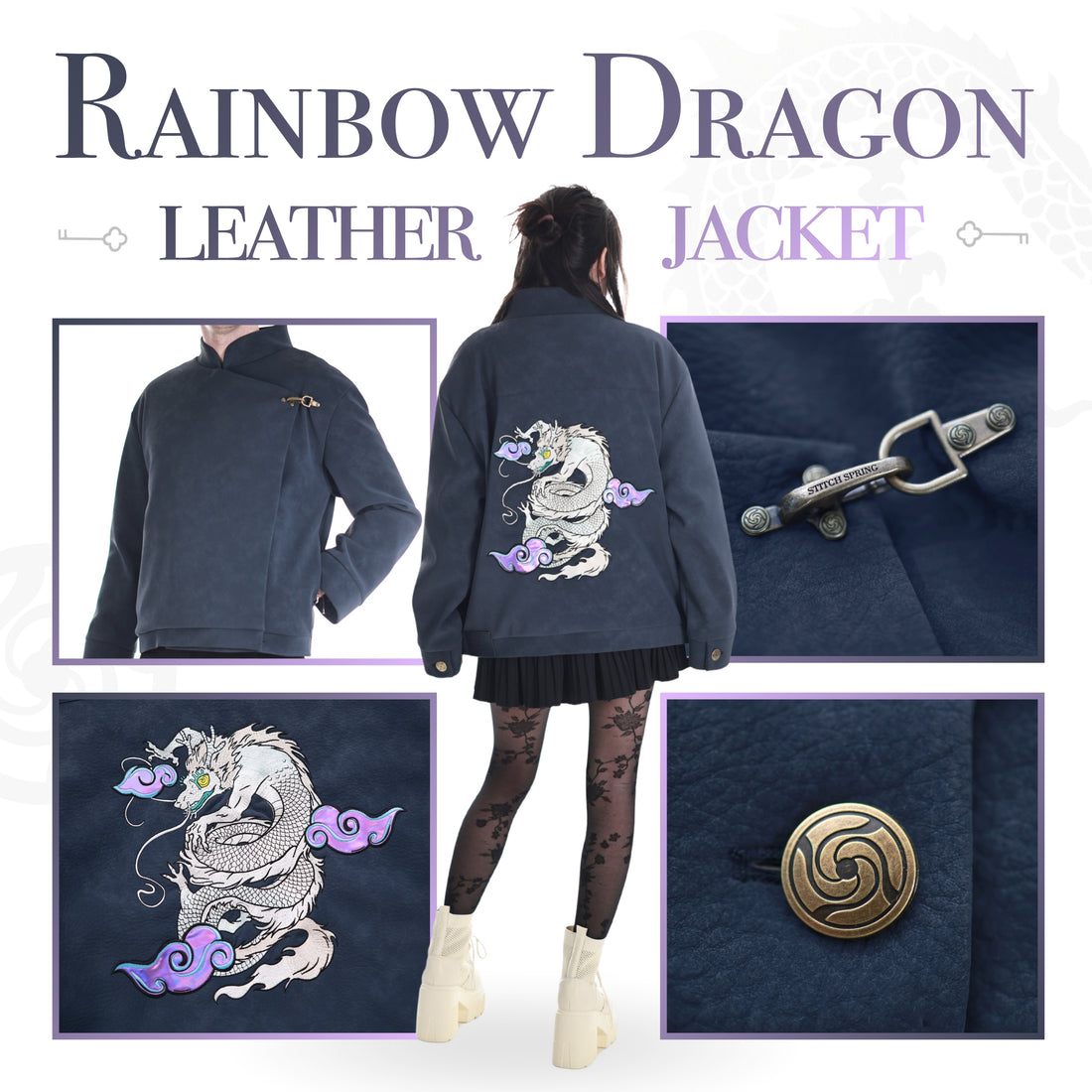 Rainbow Dragon Leather Jacket Preorder