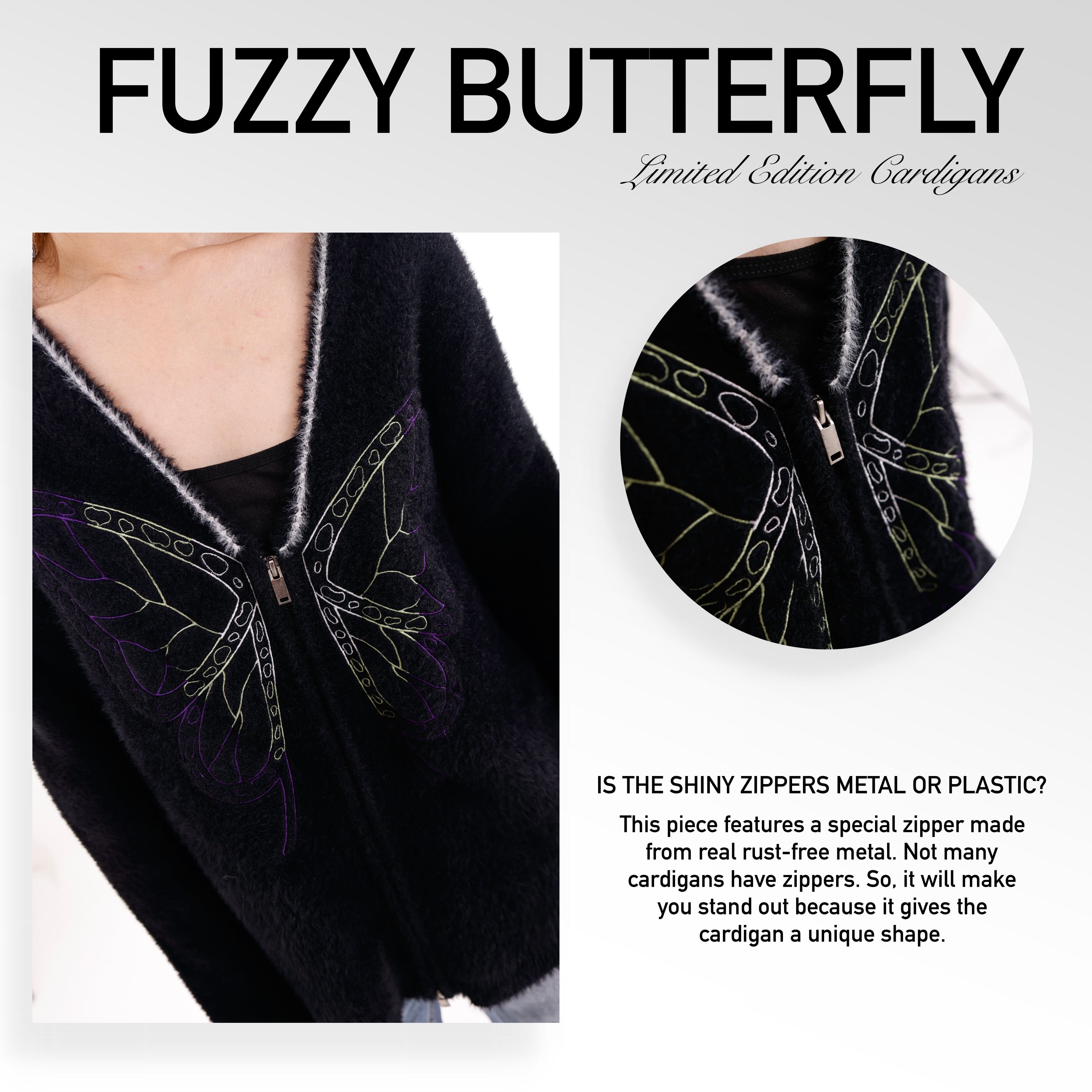 Fuzzy Butterfly Cardigan Preorder