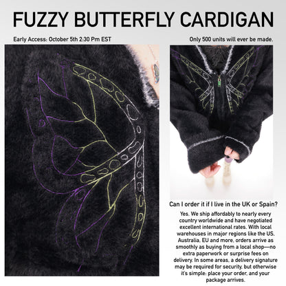 Fuzzy Butterfly Cardigan Preorder