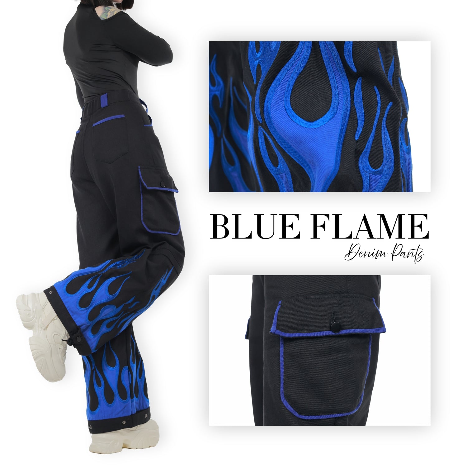 Blue Flame Denim Pants Preorder