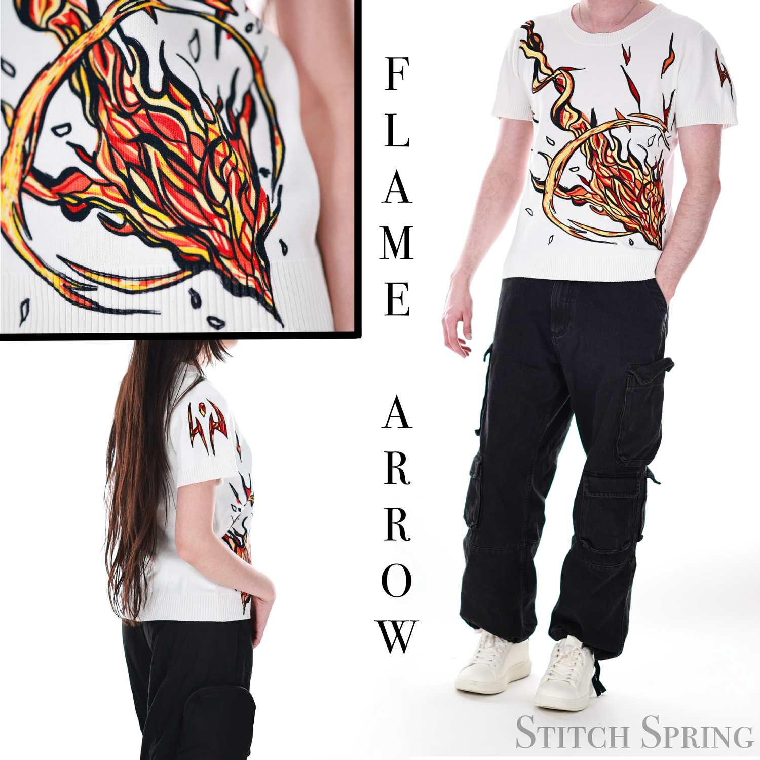 Flame Arrow Knit T-Shirt Preorder